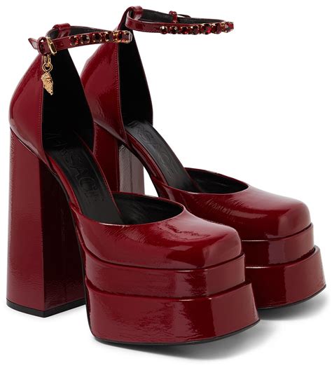 versace red medusa|Versace Medusa platform heels.